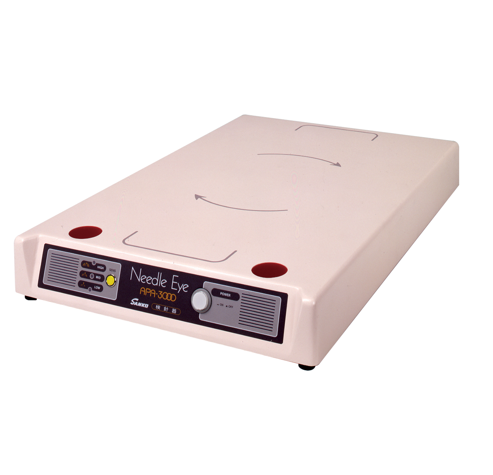 日本三高進口APA-3000臺式檢針機配備SAS電路，用于服裝產(chǎn)品的余針檢測